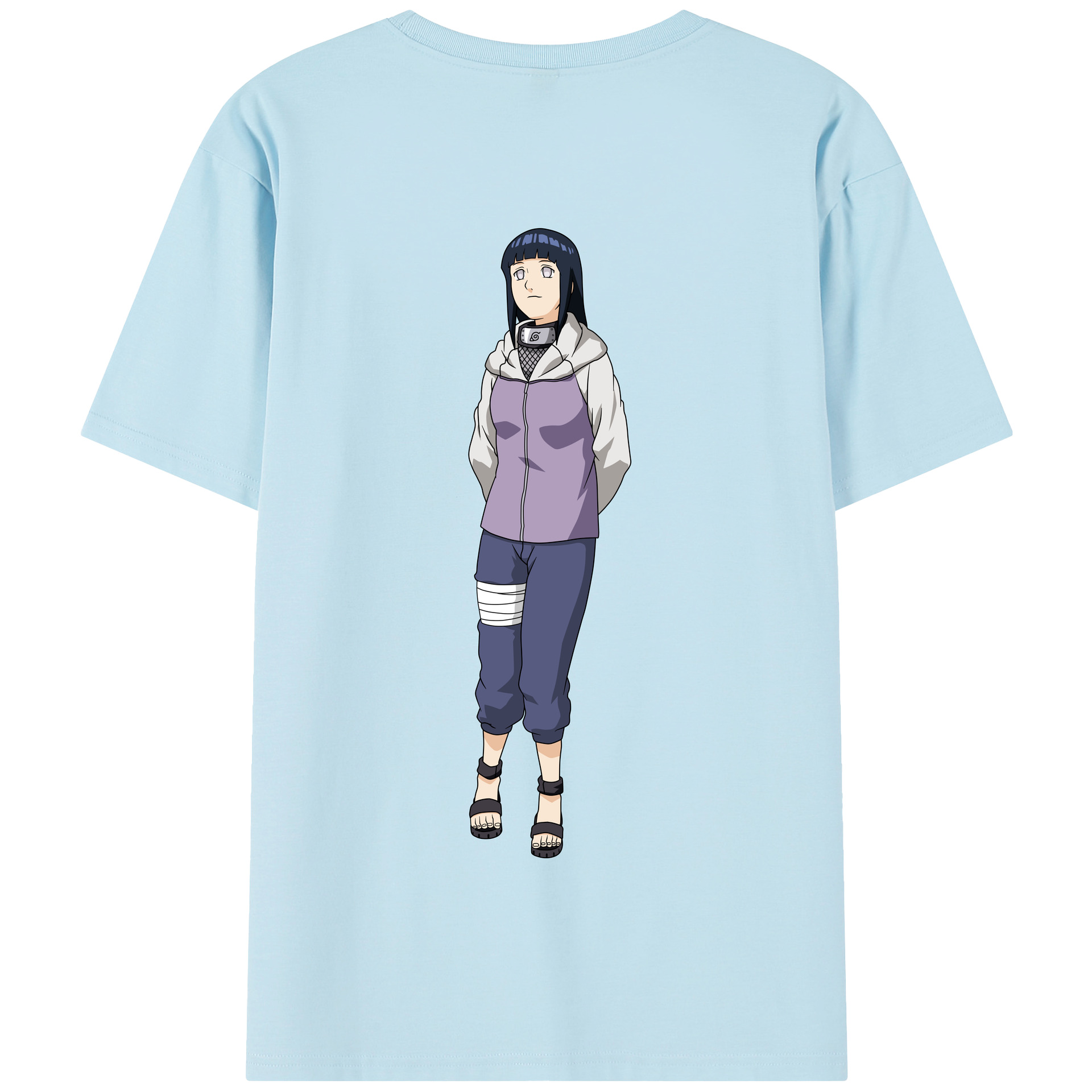 （画像用） NARUTO -ナルト- 日向ヒナタ Hyūga Hinata 綿100％半袖Tシャツ（背面プリント）